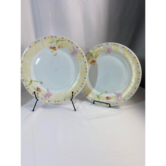 Set of 4 Vintage Unimax Yellow Floral Dinner Plates - Picture 4 of 6